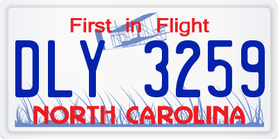 NC license plate DLY3259