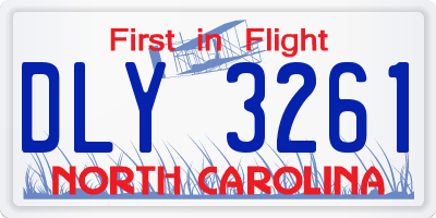 NC license plate DLY3261