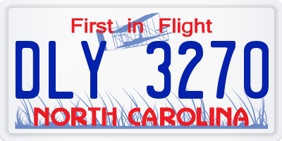 NC license plate DLY3270