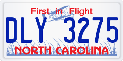 NC license plate DLY3275