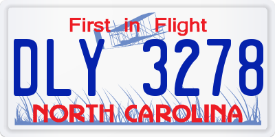 NC license plate DLY3278