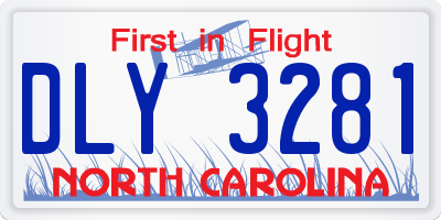 NC license plate DLY3281
