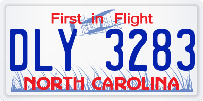 NC license plate DLY3283