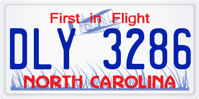 NC license plate DLY3286