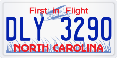 NC license plate DLY3290