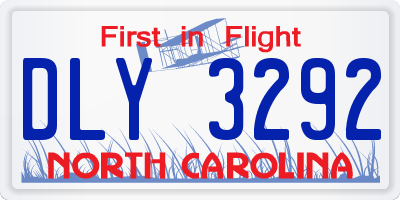 NC license plate DLY3292
