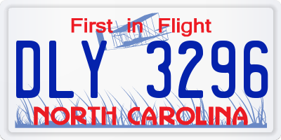 NC license plate DLY3296