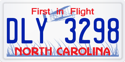 NC license plate DLY3298