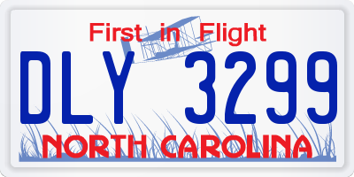 NC license plate DLY3299
