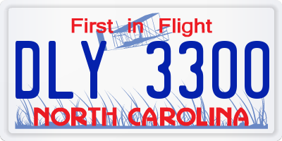 NC license plate DLY3300
