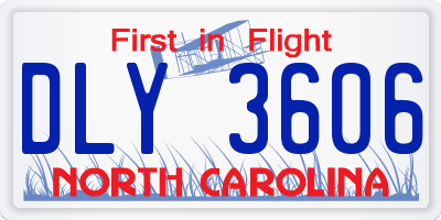 NC license plate DLY3606