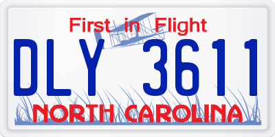 NC license plate DLY3611