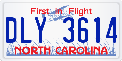 NC license plate DLY3614
