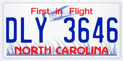 NC license plate DLY3646
