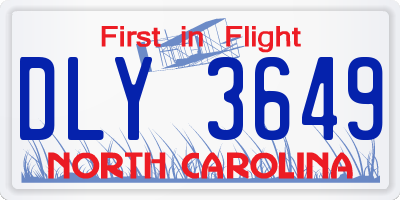 NC license plate DLY3649