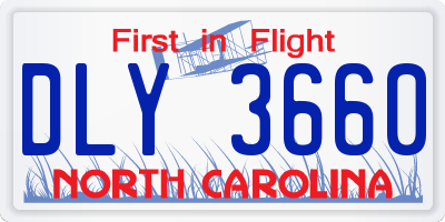 NC license plate DLY3660