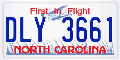 NC license plate DLY3661
