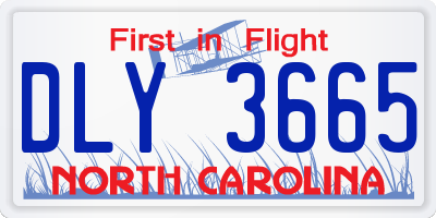 NC license plate DLY3665