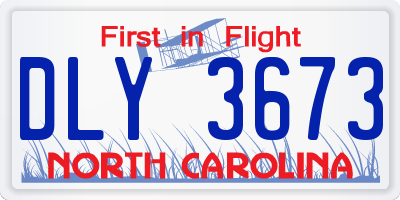 NC license plate DLY3673