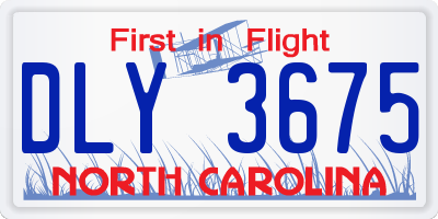 NC license plate DLY3675