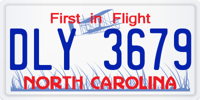 NC license plate DLY3679