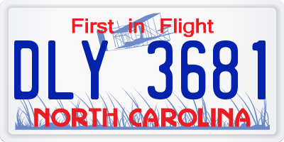 NC license plate DLY3681