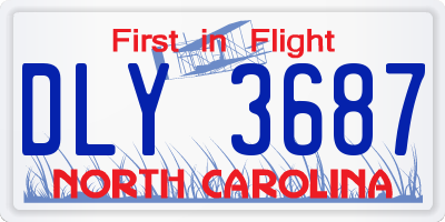 NC license plate DLY3687