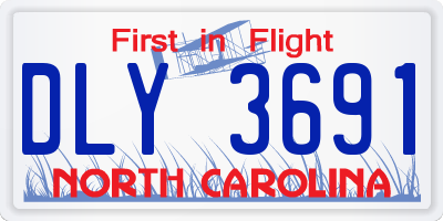 NC license plate DLY3691