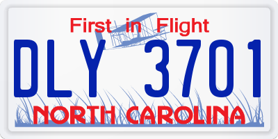 NC license plate DLY3701