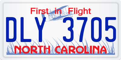 NC license plate DLY3705