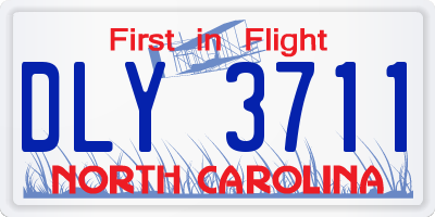 NC license plate DLY3711
