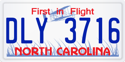 NC license plate DLY3716