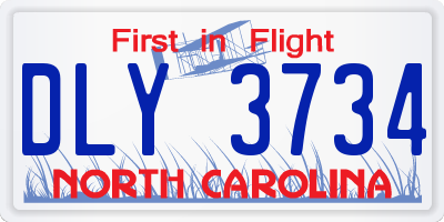 NC license plate DLY3734