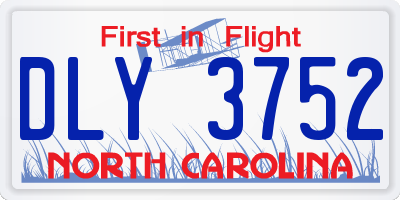 NC license plate DLY3752