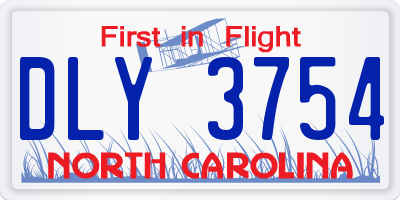 NC license plate DLY3754