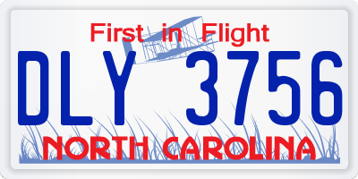 NC license plate DLY3756