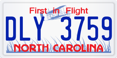 NC license plate DLY3759