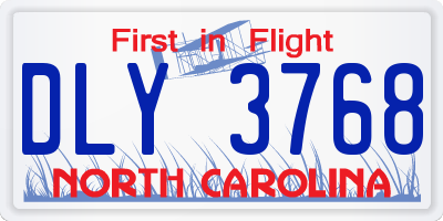 NC license plate DLY3768