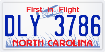 NC license plate DLY3786