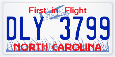 NC license plate DLY3799