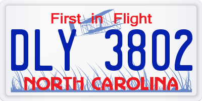 NC license plate DLY3802
