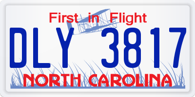 NC license plate DLY3817