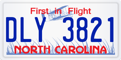 NC license plate DLY3821