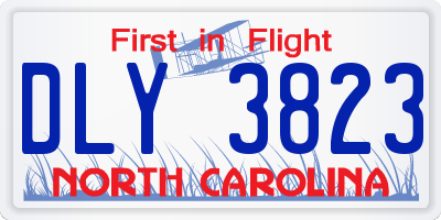 NC license plate DLY3823