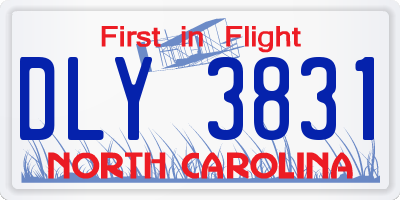 NC license plate DLY3831