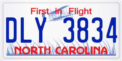 NC license plate DLY3834