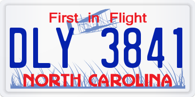 NC license plate DLY3841