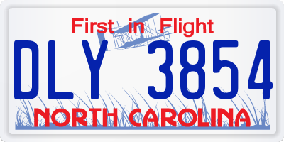NC license plate DLY3854