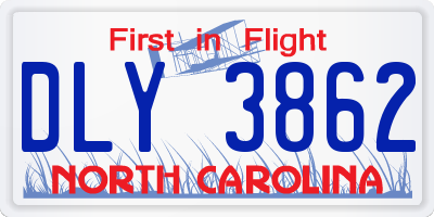 NC license plate DLY3862