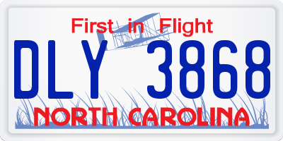 NC license plate DLY3868